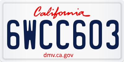 CA license plate 6WCC603