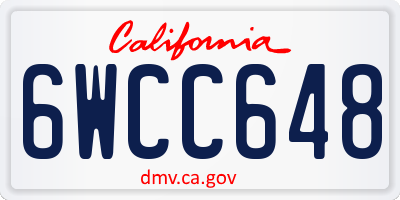 CA license plate 6WCC648