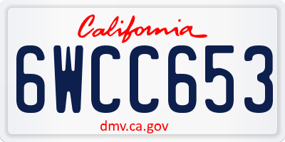 CA license plate 6WCC653