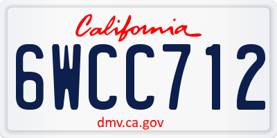 CA license plate 6WCC712