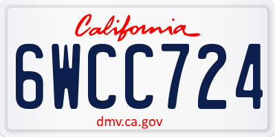 CA license plate 6WCC724