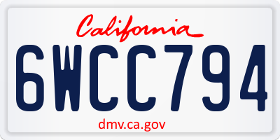 CA license plate 6WCC794