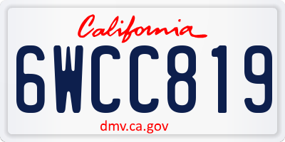 CA license plate 6WCC819