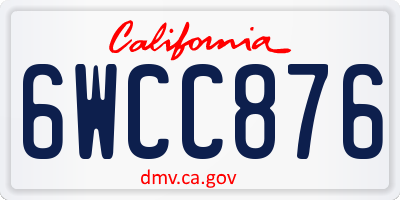 CA license plate 6WCC876