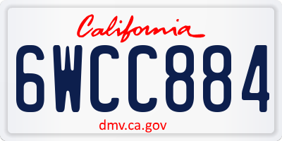CA license plate 6WCC884