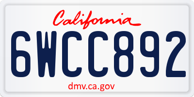 CA license plate 6WCC892
