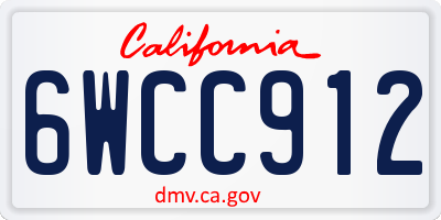 CA license plate 6WCC912
