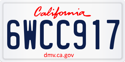 CA license plate 6WCC917