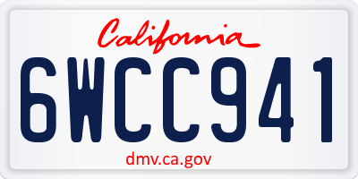 CA license plate 6WCC941