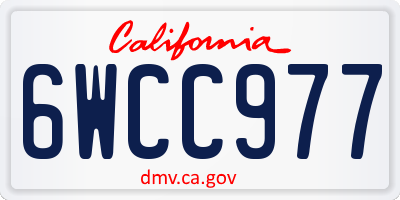 CA license plate 6WCC977