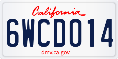 CA license plate 6WCD014