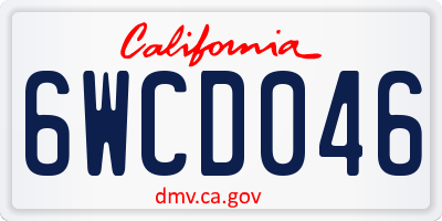 CA license plate 6WCD046