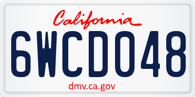 CA license plate 6WCD048