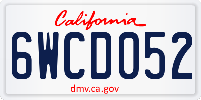 CA license plate 6WCD052