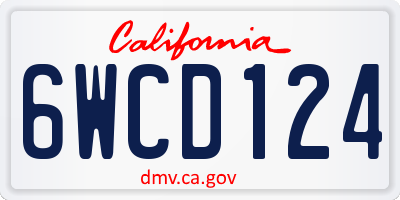 CA license plate 6WCD124