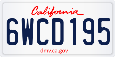 CA license plate 6WCD195
