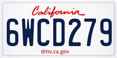 CA license plate 6WCD279