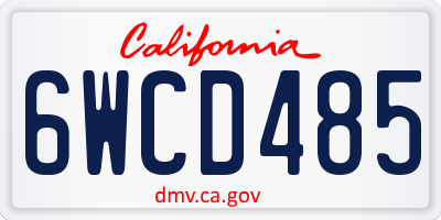 CA license plate 6WCD485