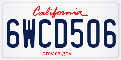 CA license plate 6WCD506