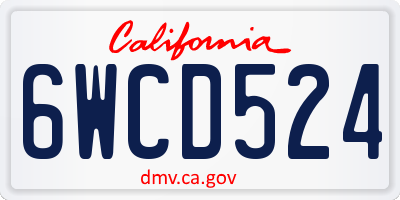 CA license plate 6WCD524