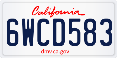 CA license plate 6WCD583