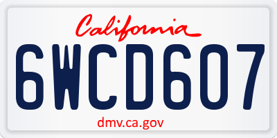 CA license plate 6WCD607