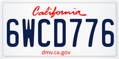 CA license plate 6WCD776