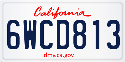 CA license plate 6WCD813