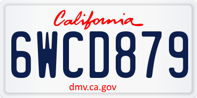 CA license plate 6WCD879