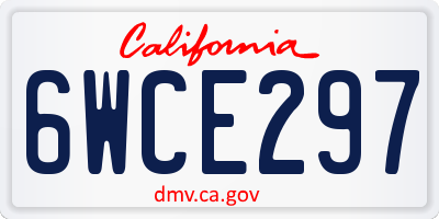 CA license plate 6WCE297