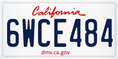 CA license plate 6WCE484
