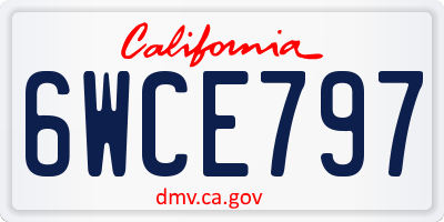 CA license plate 6WCE797