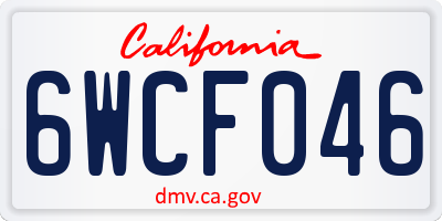 CA license plate 6WCF046