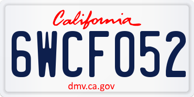 CA license plate 6WCF052