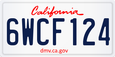 CA license plate 6WCF124