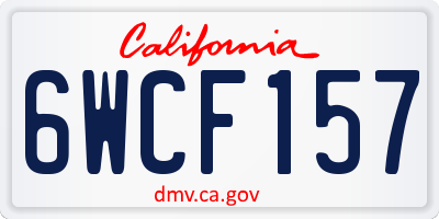 CA license plate 6WCF157