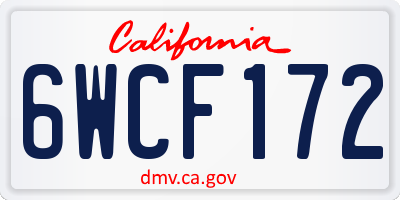 CA license plate 6WCF172