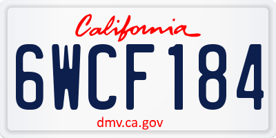 CA license plate 6WCF184