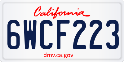CA license plate 6WCF223
