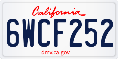CA license plate 6WCF252