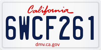 CA license plate 6WCF261