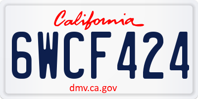 CA license plate 6WCF424