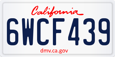 CA license plate 6WCF439
