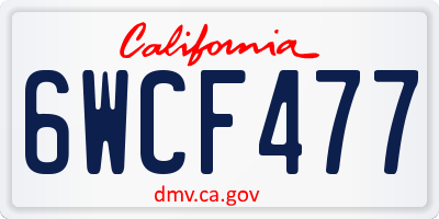 CA license plate 6WCF477