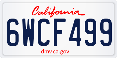 CA license plate 6WCF499