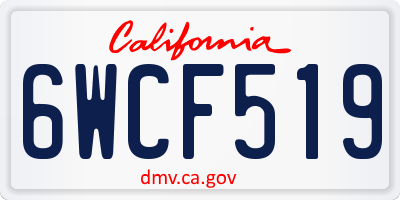 CA license plate 6WCF519