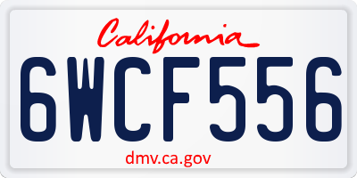 CA license plate 6WCF556