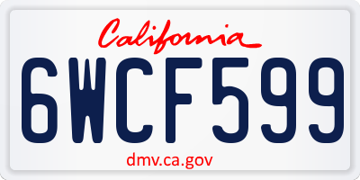 CA license plate 6WCF599