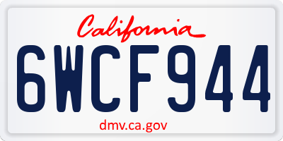 CA license plate 6WCF944