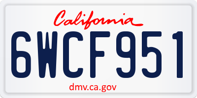 CA license plate 6WCF951